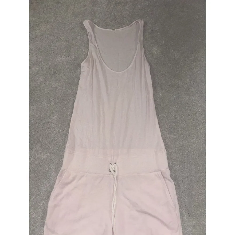 Monrow Women's V-Neck‎ Sleeveless Pockets Short Romper Pink Size XS